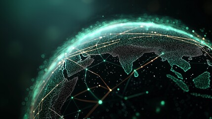 Poster - Holographic Globe with Interconnected Lines