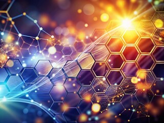 Poster - Modern Scientific Abstract Background with Hexagons and Molecular Structure for Innovation and Technology Concepts