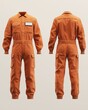 © utaem2022 - Orange coverall jumpsuit showing front and back views