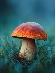 Wall Mural - Mushroom on Lush Green Field