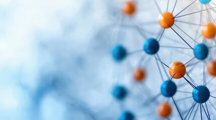 Poster - Colorful Molecular Network Structure Digital Abstract Background  3D of Biochemistry Medical Science and Pharmaceutical Research Concept