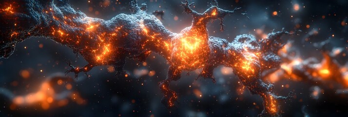 Poster - Intense,fiery cosmic explosion bursting with dramatic energy and scorching heat,creating a surreal and apocalyptic scene of raw power and destruction.