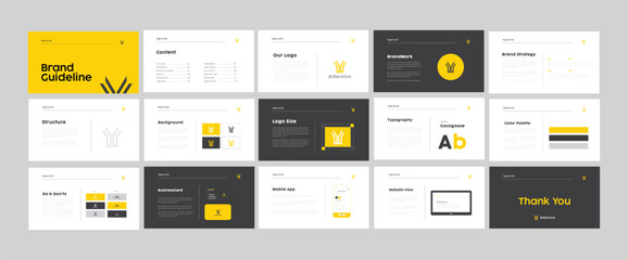 creative brand guidelines template. brand strategy guideline design. brand identity presentation des
