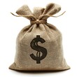 © Kavita - A cartoon money bag representing wealth or savings on a white background.