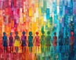 © Nattapat - Creative depiction of a vibrant array of silhouettes representing different cultures and backgrounds, promoting the message of diversity and equality