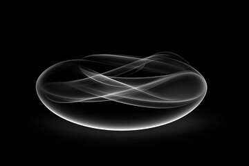 Elegant transparent wave shapes on a black background for creative design applications