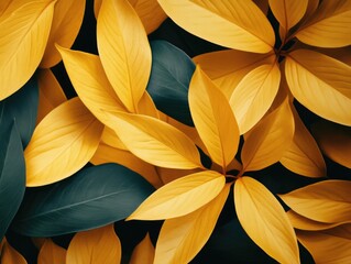 Sticker - Close-up of yellow leaves