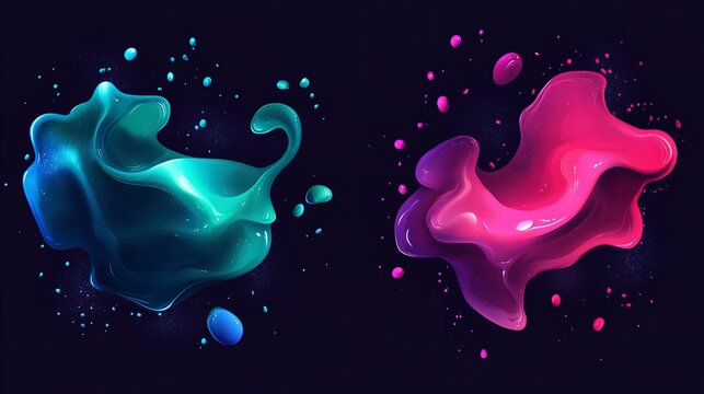 A vibrant abstract composition featuring flowing colors and light effects.