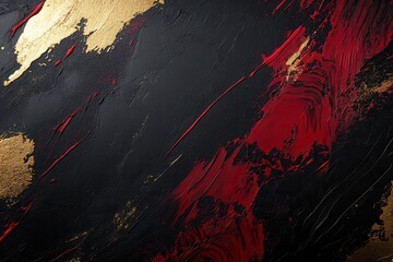 Poster - Textured Black Backdrop with Bold Red Accents