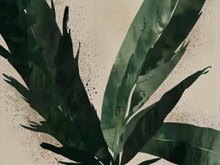 The plant artwork has a simple, elegant design.