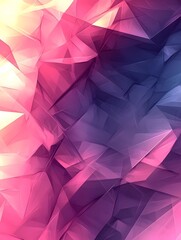 Poster - An abstract background featuring vibrant shades of pink and purple, creating a dynamic geometric pattern with soft gradients and depth.