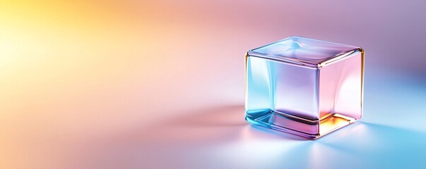 Poster - Vibrant Holographic Octahedron with Cosmic Reflections - Stunning Geometric Art on Metallic Surfaces for Creative Projects