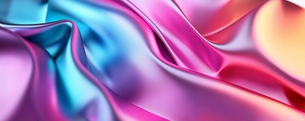Poster - vibrant holographic parallelogram - abstract futuristic design with reflective metallic texture and 