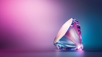 Poster - Vibrant Iridescent Holographic Trapezoid - Stunning Reflection of Light on Sharp Metallic Edges in a Soft Gradient Glow