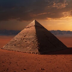 martian pyramid glowing with mysterious symbo