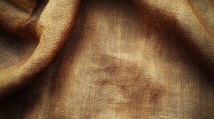 Poster - Caramel brown natural cotton and linen fabric texture backdrop for a wide banner design
