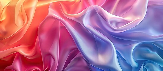 Wall Mural - Vibrant fabric layers creating a colorful pattern with copy space image