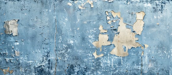 Wall Mural - Blue weathered concrete wall texture with a blank area for adding text or images creating an ideal backdrop in photos. Copy space image. Place for adding text and design