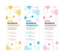 Wall Mural - set of business banner design templates in modern, abstract pattern style for schools, companies, wo