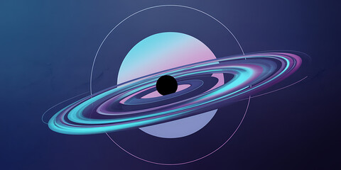 abstract cosmic rings blue and purple futuristic design space exploration mystery and wonder