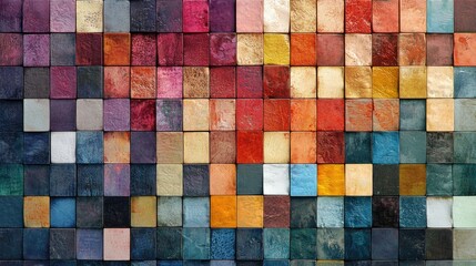 Fototapete - a mosaic composed of various tiles or pixels showcasing different shades creating a geometric abstra