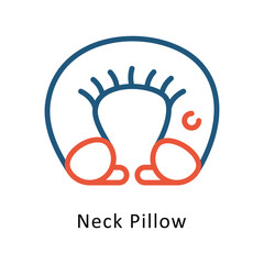 Neck Pillow Vector outline Two colour Design icon. Winter Travelling Symbol on White backgroud EPS 10 file