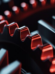 Canvas Print - Red Black Computer Keyboard Close Up