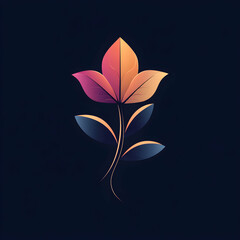 Fototapete - Modern Logo Featuring an Abstract Floral Branch Design on a Soft Background