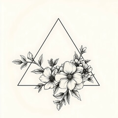 Fototapete - Simple Triangle Logo Design with Decorative Corner Element, Ideal for Branding and Corporate Identity