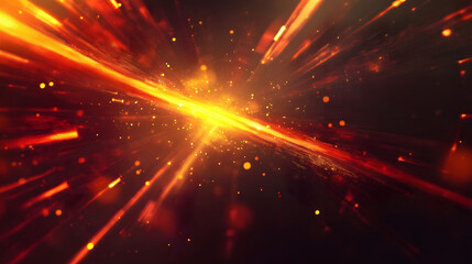 Poster - Bright explosion of light with abstract rays in vibrant colors, resembling a festive firework display in a cosmic night sky