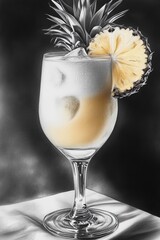 Wall Mural - Pineapple Upside-Down Drink