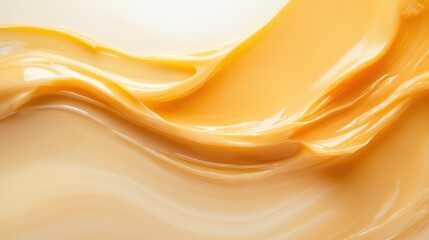 Poster - This image showcases a swirling abstract pattern with creamy textures in soft beige and yellow hues, creating a soothing, artistic, and flowing composition.