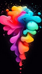 Wall Mural - Abstract Splash of Vibrant Colors, Digital Illustration, Colorful Background, Contemporary Art