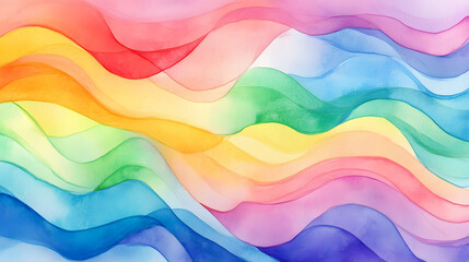 Poster - Colorful abstract watercolor background with a vibrant blend of orange, yellow, and blue, featuring textured patterns reminiscent of smoke and clouds