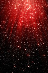 Poster - Vibrant red sparks cascading against a dark backdrop, creating a mesmerizing starry effect perfect for backgrounds and artistic projects.