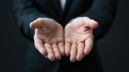 Poster - Businessman s hands illustrating a concept related to the internet