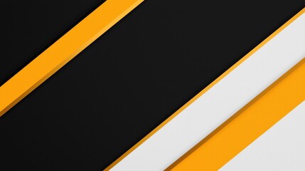 Poster - stylish geometric background featuring bold black, white, and yellow stripes. perfect for modern des