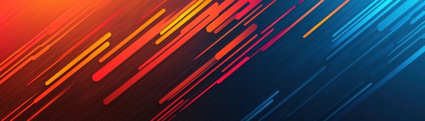 Poster - An abstract digital background featuring dynamic lines in vibrant colors, perfect for technology, design, and artistic projects.