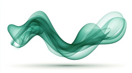 Poster - elegant green abstract waves create a soothing visual flow, perfect for design projects that require