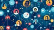 © rehan - A network of connected circles and icons representing online community and social interaction.