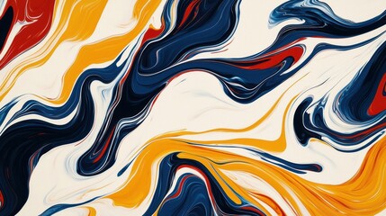 Poster - Vibrant abstract swirl design featuring a mix of colors including red, blue, yellow, and white, perfect for artistic backgrounds or decor.
