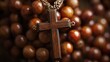 ©  AugmentArt - Rosary beads featuring a cross symbolizing the practices of Christianity and Catholic faith