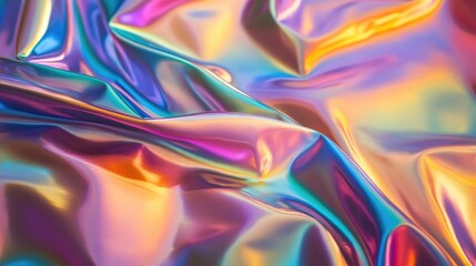 Poster - Iridescent shimmering foil featuring a dynamic interplay of light and colors