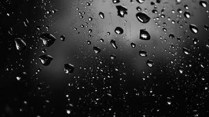 Poster - Rain droplets on a glass window