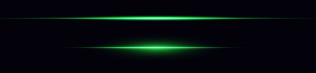 Wall Mural - neon green horizontal speed lines. laser lines of light. horizontal neon light. glowing stripes. las