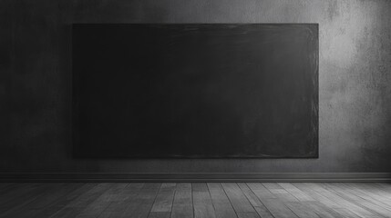 Poster - Dark chalkboard banner against a blank interior wall in a studio setting ideal for showcasing products