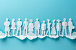 © ADDICTIVE STOCK CORE - Paper cut-out figures of diverse people standing in a row. Generative AI image