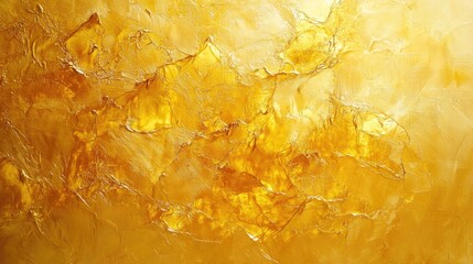 Poster - Luminous golden texture contrasted against a vibrant yellow backdrop