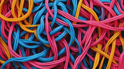 Poster - Background created from intertwined colored strings