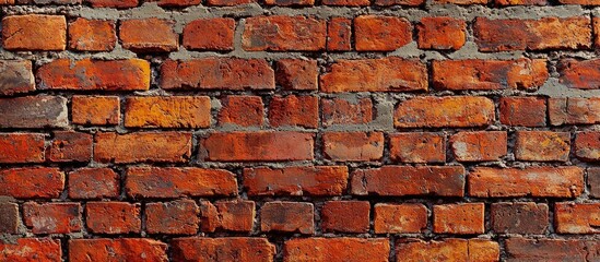 Poster - Natural Red Brick Wall Free Space For Design